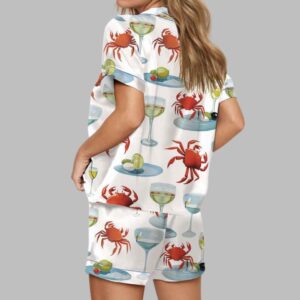 Alternative view of Crab And Martini Satin Pajama Set
