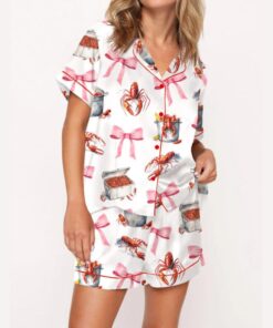 Crawfish Coquette Satin Pajama Set
