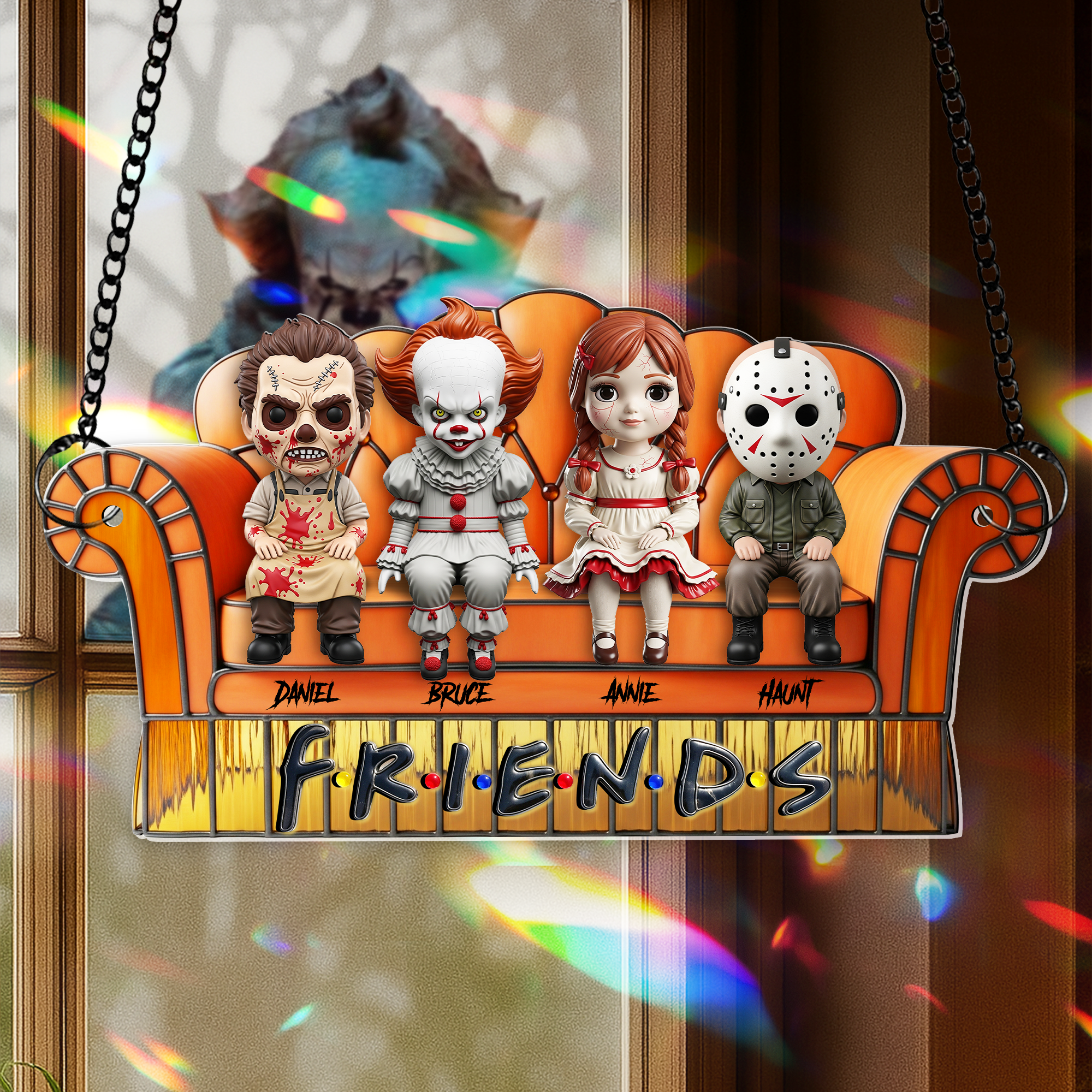 Creepy Crew Chilling Together Suncatcher - Personalized Gift For Friends 03OHLU120825 - Image 3