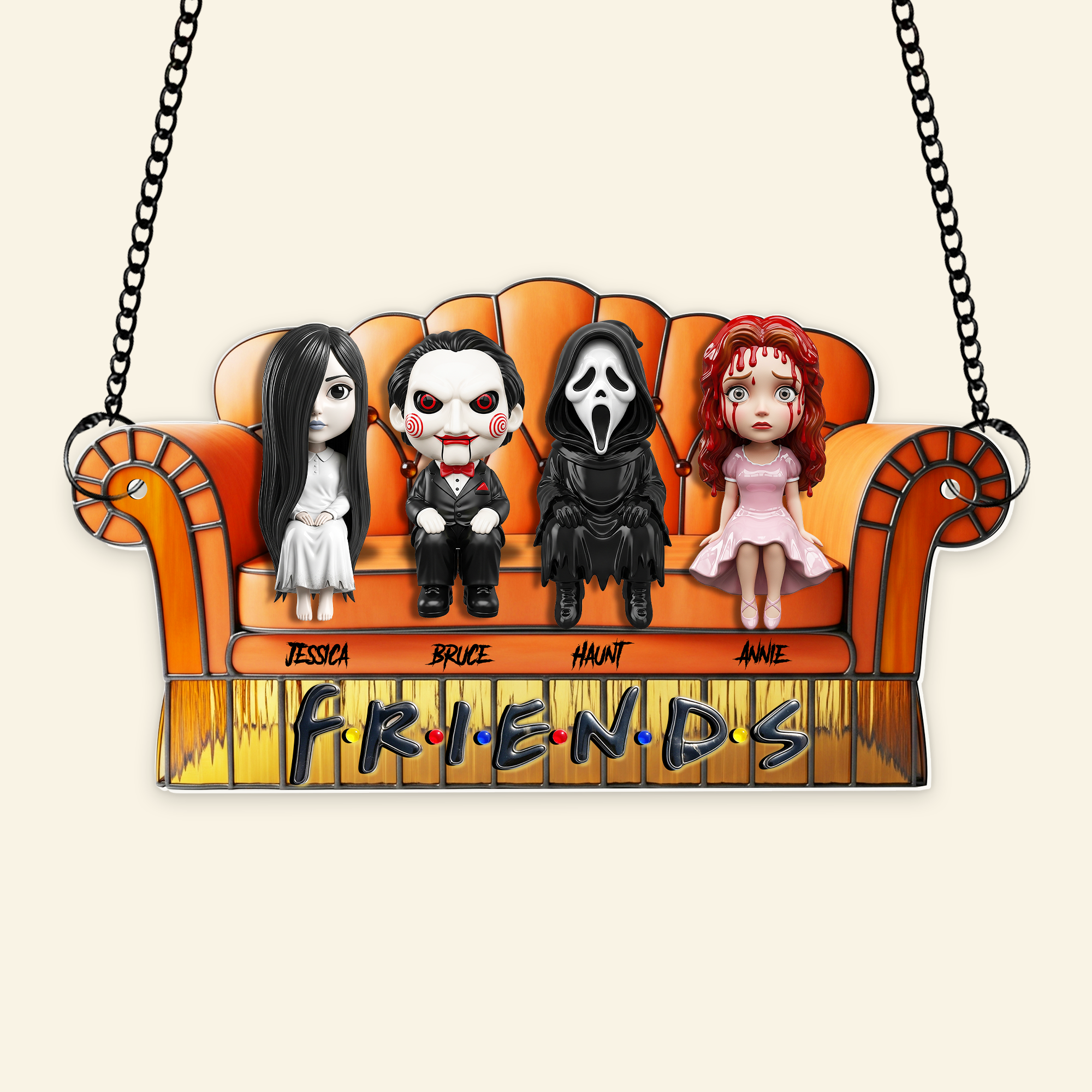 Creepy Crew Chilling Together Suncatcher - Personalized Gift For Friends 03OHLU120825 - Image 5
