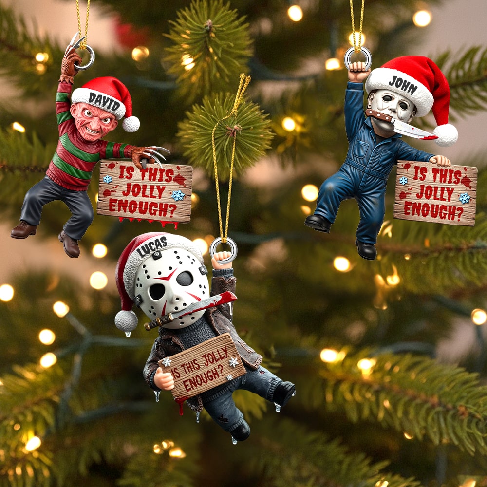 Alternative view of Creepy Jolly Christmas Ornament, Personalized Gifts For Horror Fans 01qhtn150925