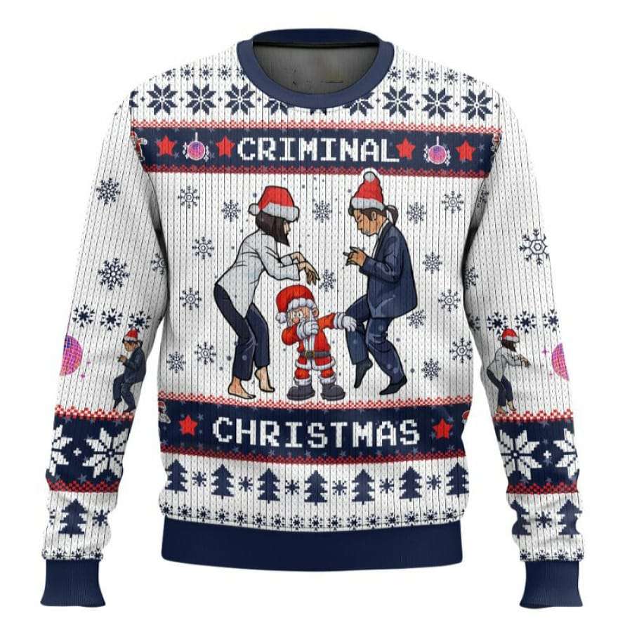 Criminal Christmas Pulp Fiction Ugly Christmas Sweater