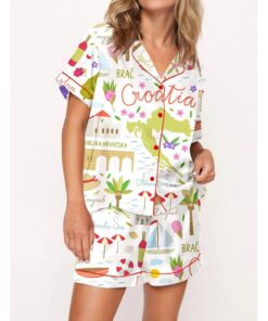 Croatia Travel Satin Pajama Set
