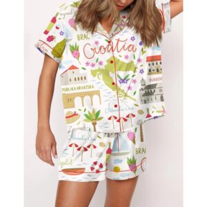 Alternative view of Croatia Travel Satin Pajama Set