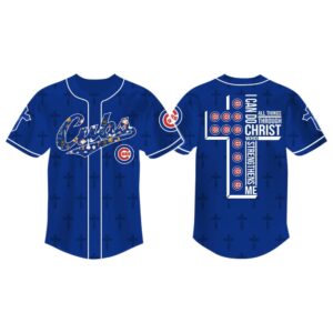 Cross Cubs I Can Do All Things Through Christ 3D Baseball Jersey