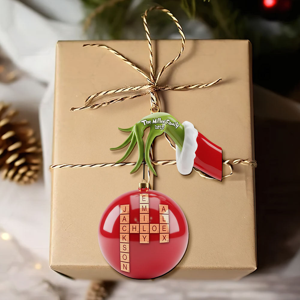 Crossword Family Name Ornament - Personalized Gift For Family Christmas Ornament 04NATI241025 - Image 4
