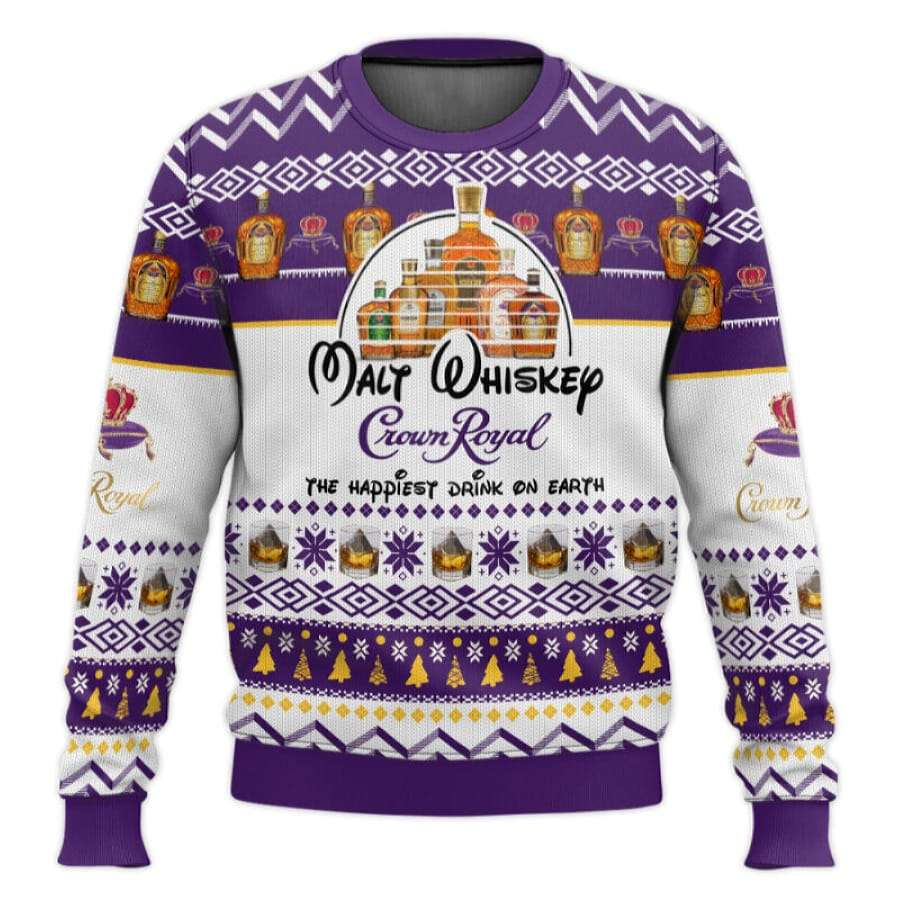 Crown Royal Happiest Drink Ugly Christmas Sweater