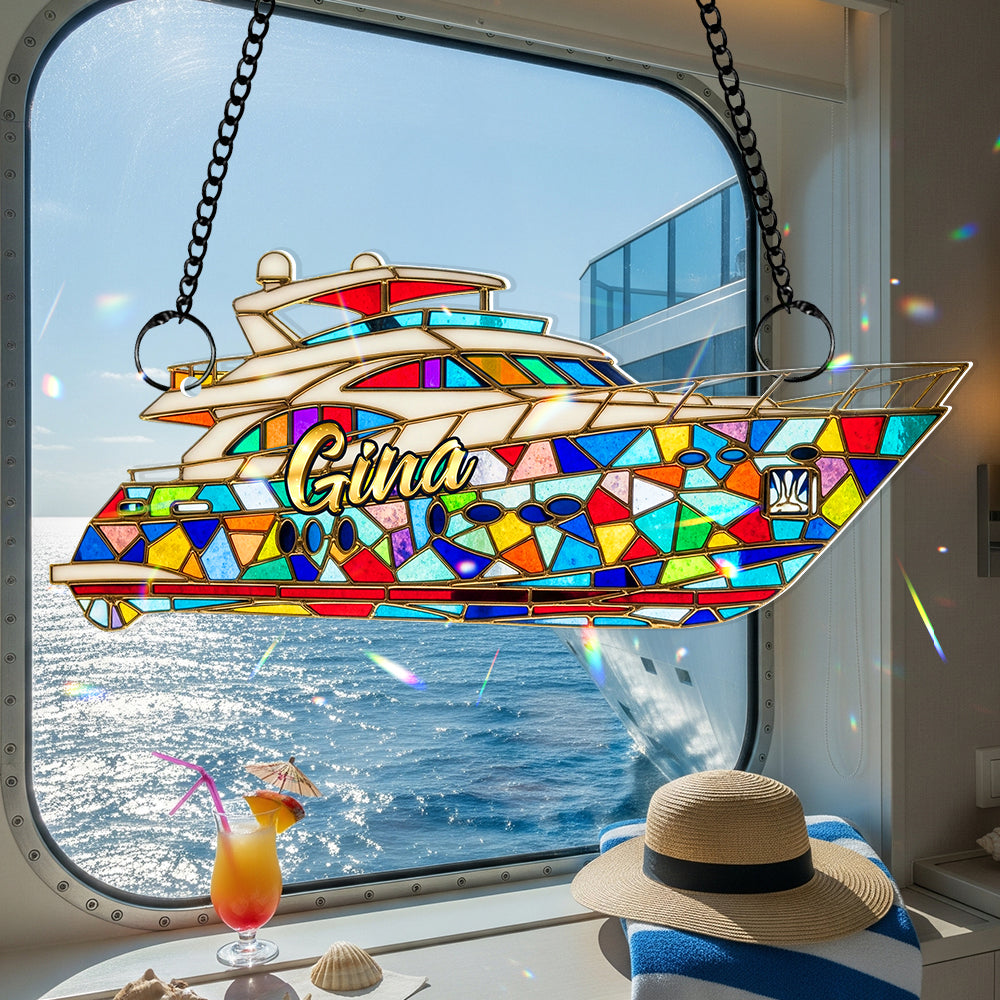 Alternative view of Cruise Suncatcher Ornament Personalized Gifts for Cruise Lovers 02PGDT300725