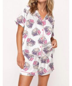 Crying Over Fictional Characters Pajama Set For Women