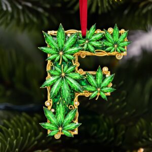 Crystal Leaf Initial Ornament - Christmas Gifts For Stoners 05TOLU270825