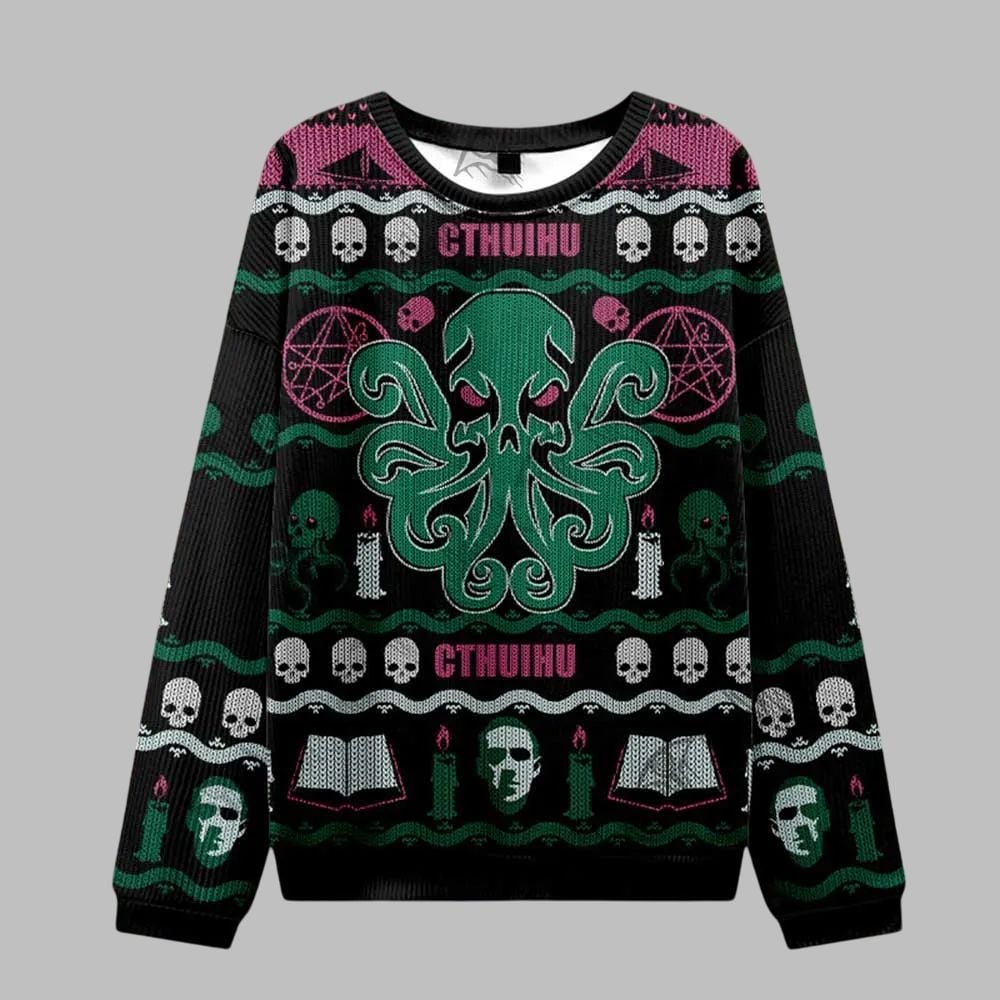 Alternative view of Cthulhu Cthulhu Ugly Sweater 2025 Christmas - Grishko.com