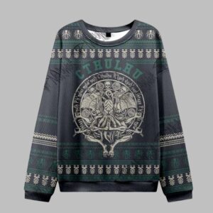 Alternative view of Cthulhu Horror Ugly Sweater 2025 Christmas - Grishko.com