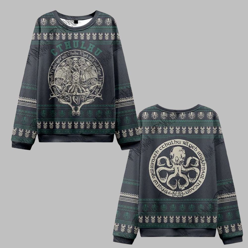 Cthulhu Horror Ugly Sweater 2025 Christmas - Grishko.com