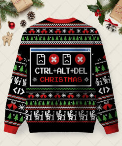 Alternative view of Ctrl Alt Del Christmas Ugly Christmas Fuzzy Fleece Sweatshirt