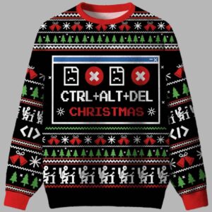 Ctrl Alt Del Christmas Ugly Christmas Sweater - gullprint.com