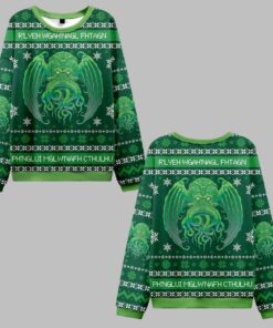 Cultists R'lyeh Wgah'Bagl Fhtagn Ph'nglui Mgw'nafh Cthulhu Ugly Sweater 2025 Christmas 