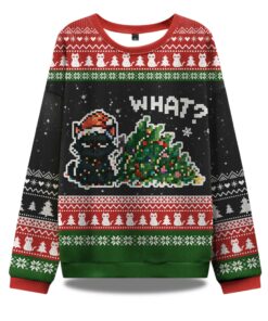Curious Cat Christmas Ugly Sweater