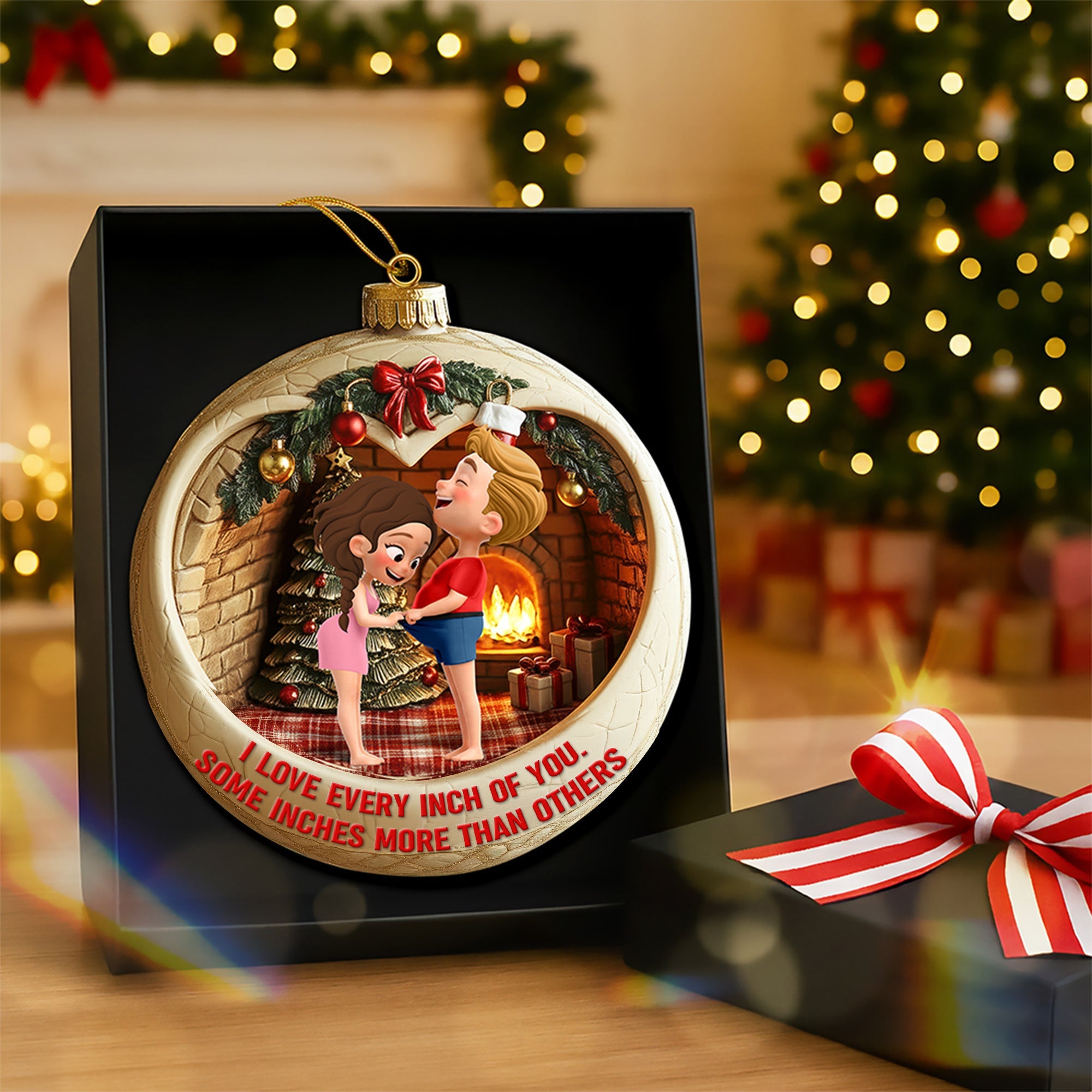 Curious Couple Acrylic Ornament - Personalized Gifts For Couple 04qhqn041125