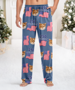 Custom Cute Cat Photo America 250 Years Of Freedom Sweatpants