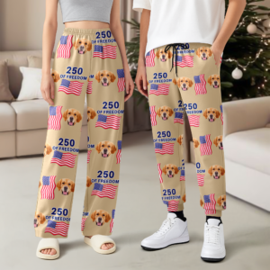 Alternative view of Custom Cute Dog Photo America 250 Years Of Freedom Sweatpants LM32 895849