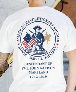Alternative view of Custom Descendant Of A Patriot - Honor, Service Sacrifice Bright Backside Shirt