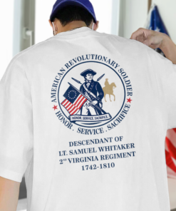 Custom Descendant Of A Patriot - Honor, Service Sacrifice Bright Backside Shirt