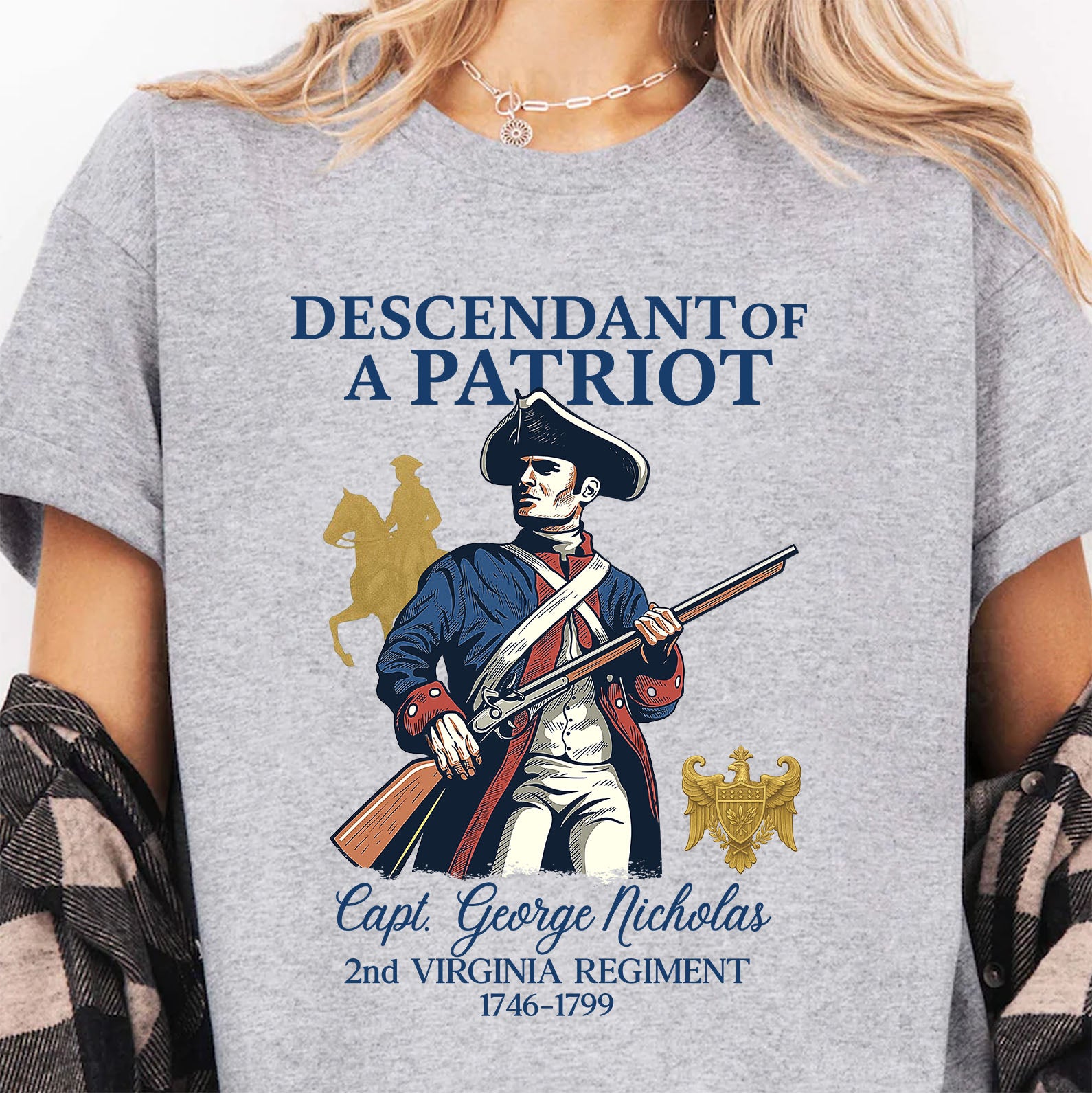 Custom Descendant of a Patriot Shirt, Daughters Sons of the American Revolution, DAR Shirt, SAR Shirt 683250 - Image 4