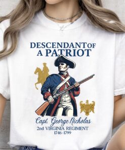 Alternative view of Custom Descendant of a Patriot Shirt, Daughters Sons of the American Revolution, DAR Shirt, SAR Shirt