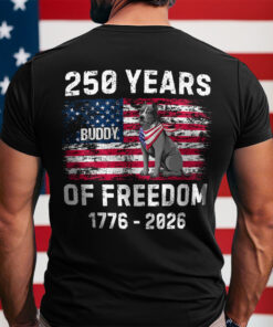 Custom Dog America 250 of Freedom Back Side Dark Shirt