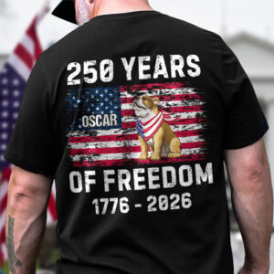 Alternative view of Custom Dog America 250 of Freedom Back Side Dark Shirt LM32 895315