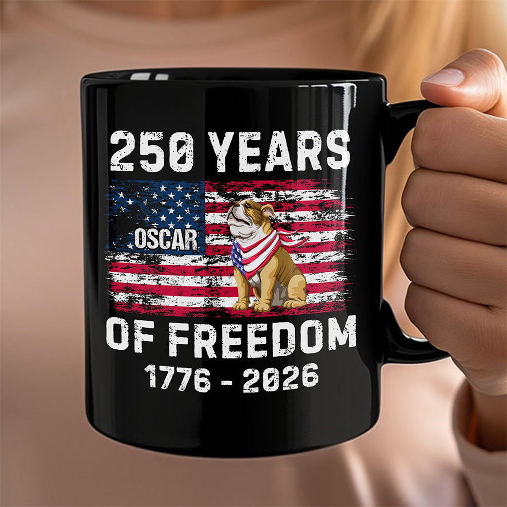 Custom Dog America 250 of Freedom Black Mug For Dog Lovers - Image 5