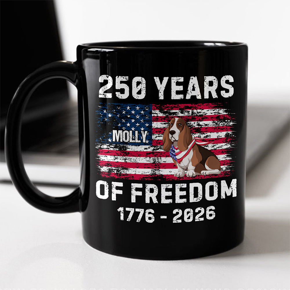 Custom Dog America 250 of Freedom Black Mug For Dog Lovers - Image 3