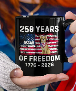 Custom Dog America 250 of Freedom Black Mug For Dog Lovers