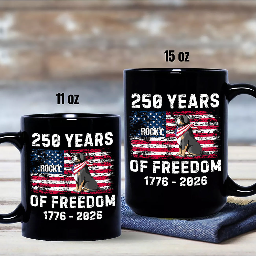 Custom Dog America 250 of Freedom Black Mug For Dog Lovers - Image 7
