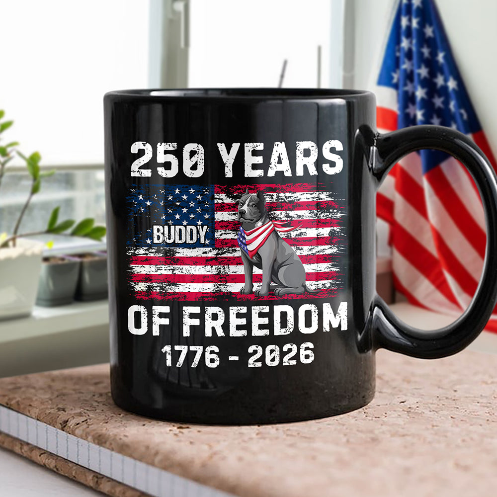 Custom Dog America 250 of Freedom Black Mug For Dog Lovers - Image 6