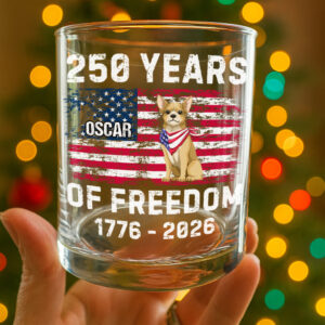 Alternative view of Custom Dog America 250 of Freedom Whiskey Glass For Dog Lovers LM32 895319