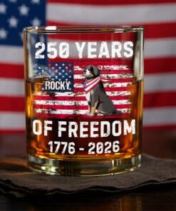Custom Dog America 250 of Freedom Whiskey Glass For Dog Lovers