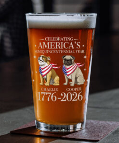 Alternative view of Custom Dog Celebrating America's Semiquincentennial Year Beer Glass