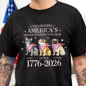 Custom Dog Celebrating America's Semiquincentennial Year Dark Shirt LM32 895165