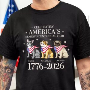 Custom Dog Celebrating America's Semiquincentennial Year Dark Shirt LM32 895165