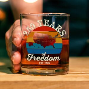 Alternative view of Custom Dog Photo 250 Years of Freedom EST. 1776 Whiskey Glass LM32 895325