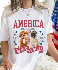 Alternative view of Custom Dog Photo America 250th Anniversary Eagle Bright Shirt
