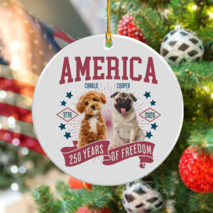 Custom Dog Photo America 250th Anniversary Eagle Ceramic Ornament LM32 895241