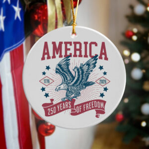 Alternative view of Custom Dog Photo America 250th Anniversary Eagle Ceramic Ornament LM32 895241