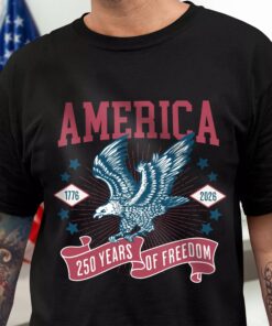 Custom Dog Photo America 250th Anniversary Eagle Dark Shirt