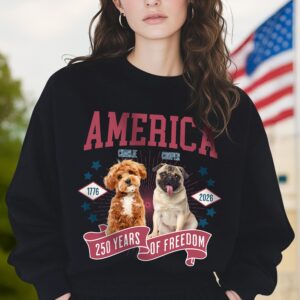 Alternative view of Custom Dog Photo America 250th Anniversary Eagle Dark Shirt LM32 895239