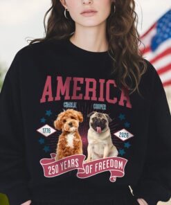 Alternative view of Custom Dog Photo America 250th Anniversary Eagle Dark Shirt