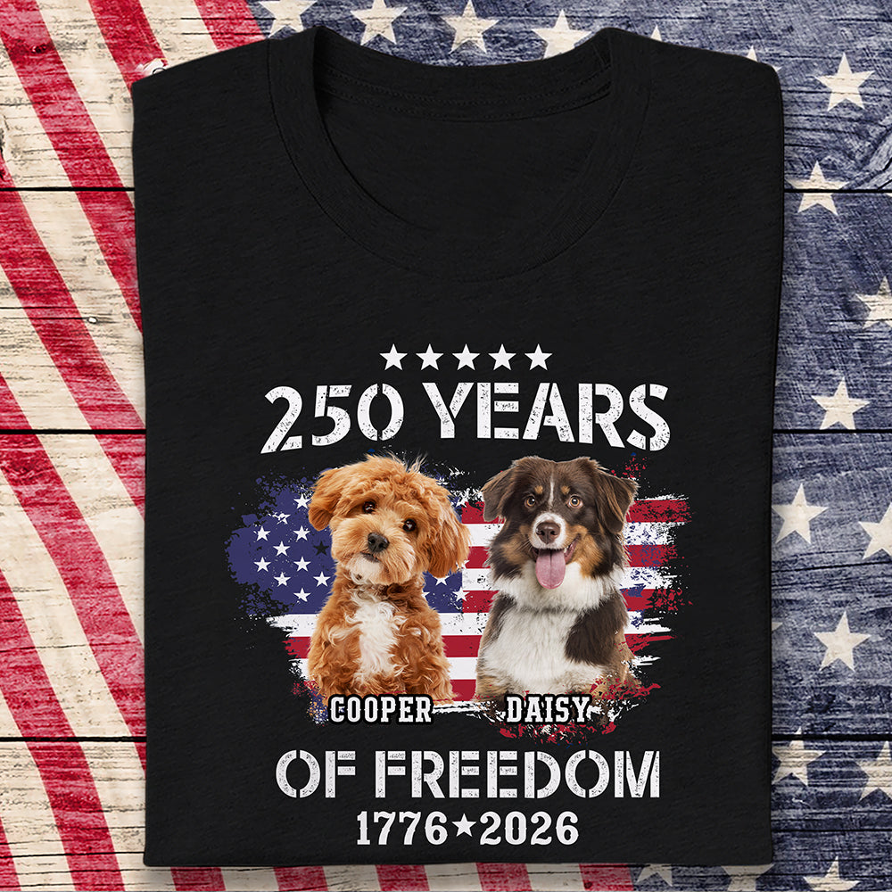 Custom Dog Photo Celebrate 250 Years of America Dark Shirt CH07 899772 - Image 8