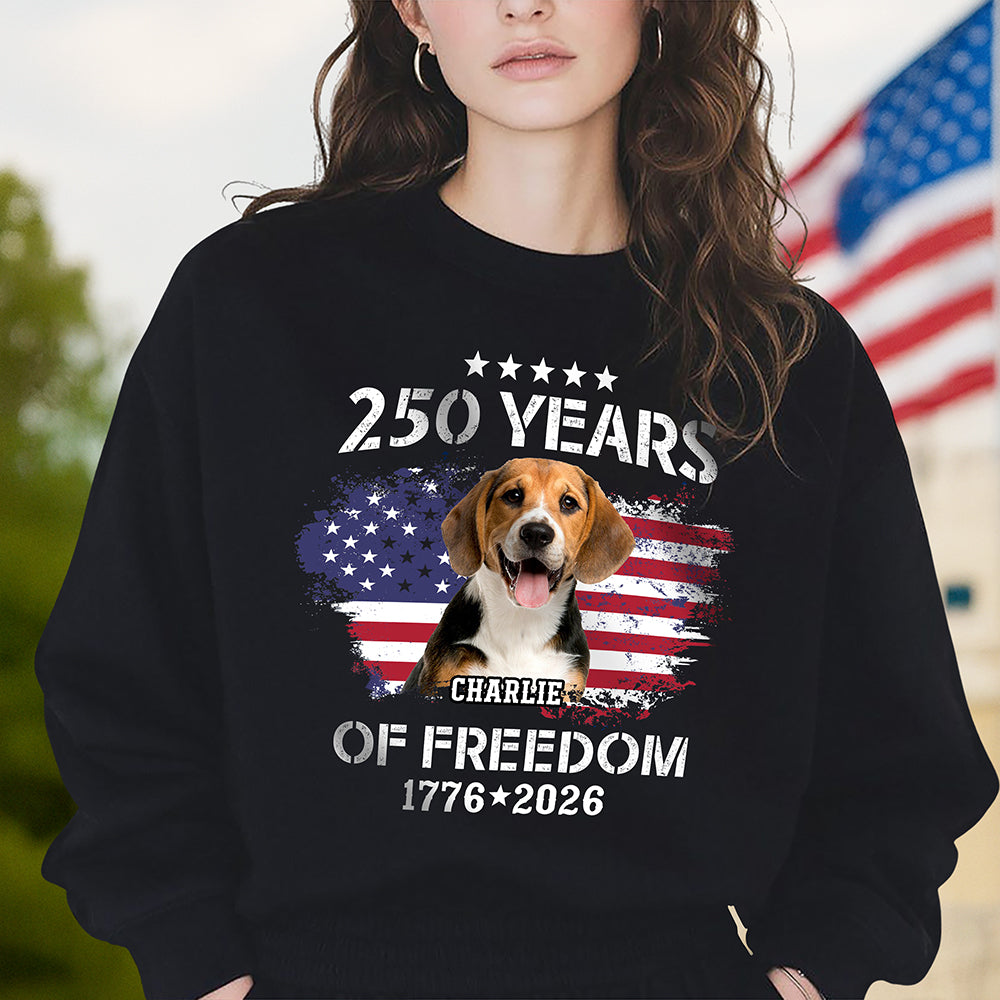 Custom Dog Photo Celebrate 250 Years of America Dark Shirt CH07 899772 - Image 5