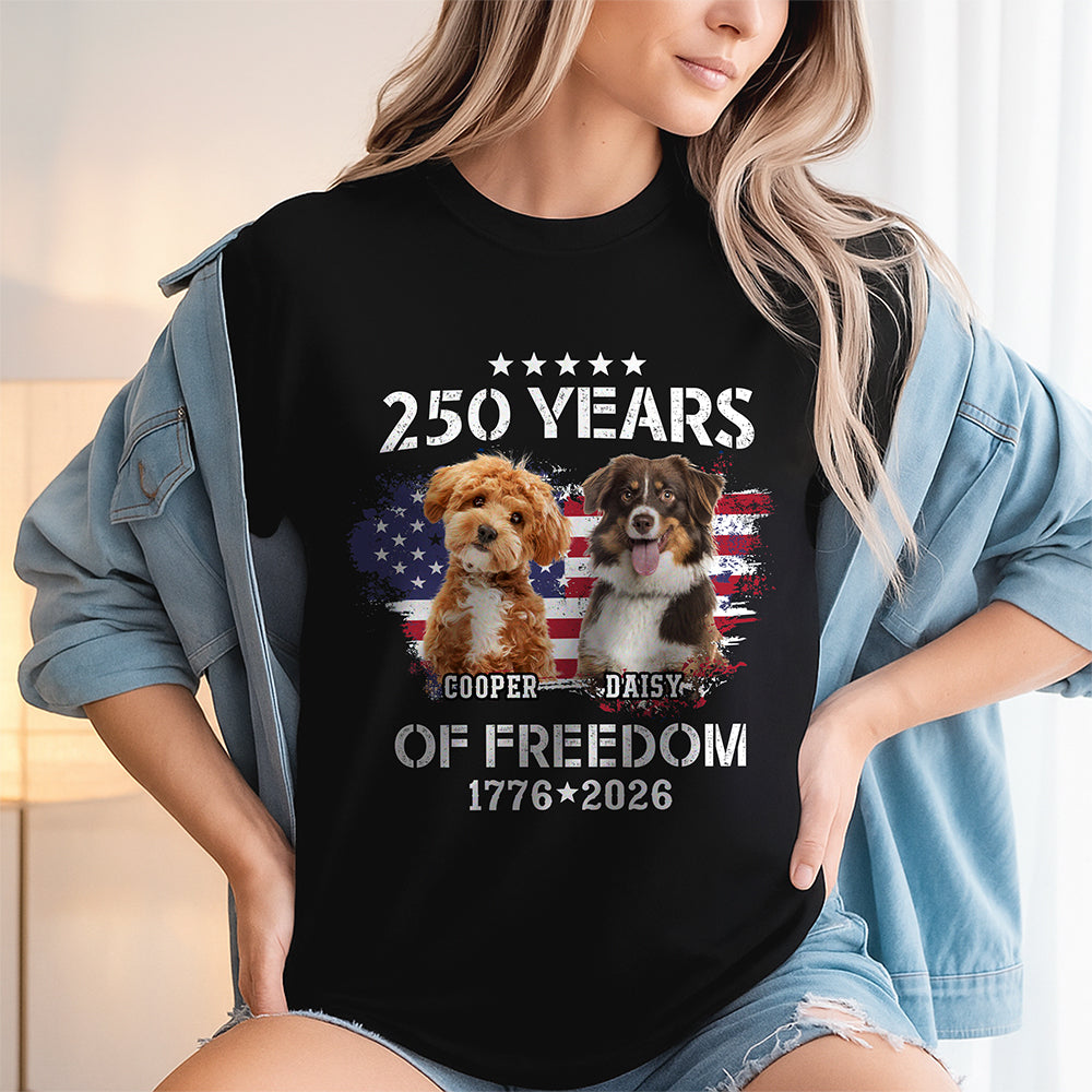 Custom Dog Photo Celebrate 250 Years of America Dark Shirt CH07 899772 - Image 7